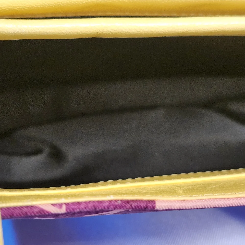 Bvlgari Logo Canvas & Leather Shoulder Bag Purple & Yellow Bulgari - Picture 16 of 16